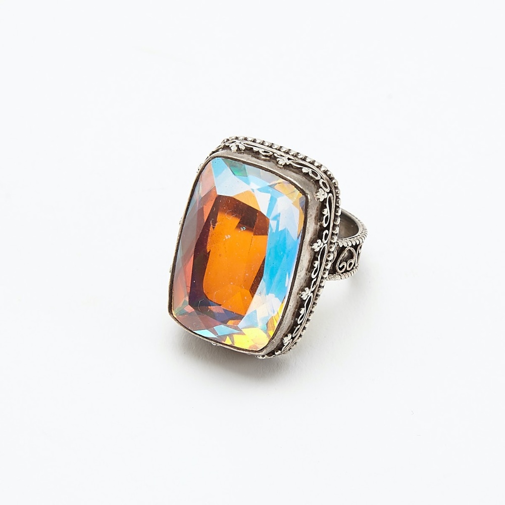 Estate Antique Statement Ring Sterling Silver